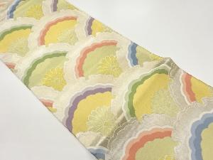 雪輪に菊模様織出し袋帯